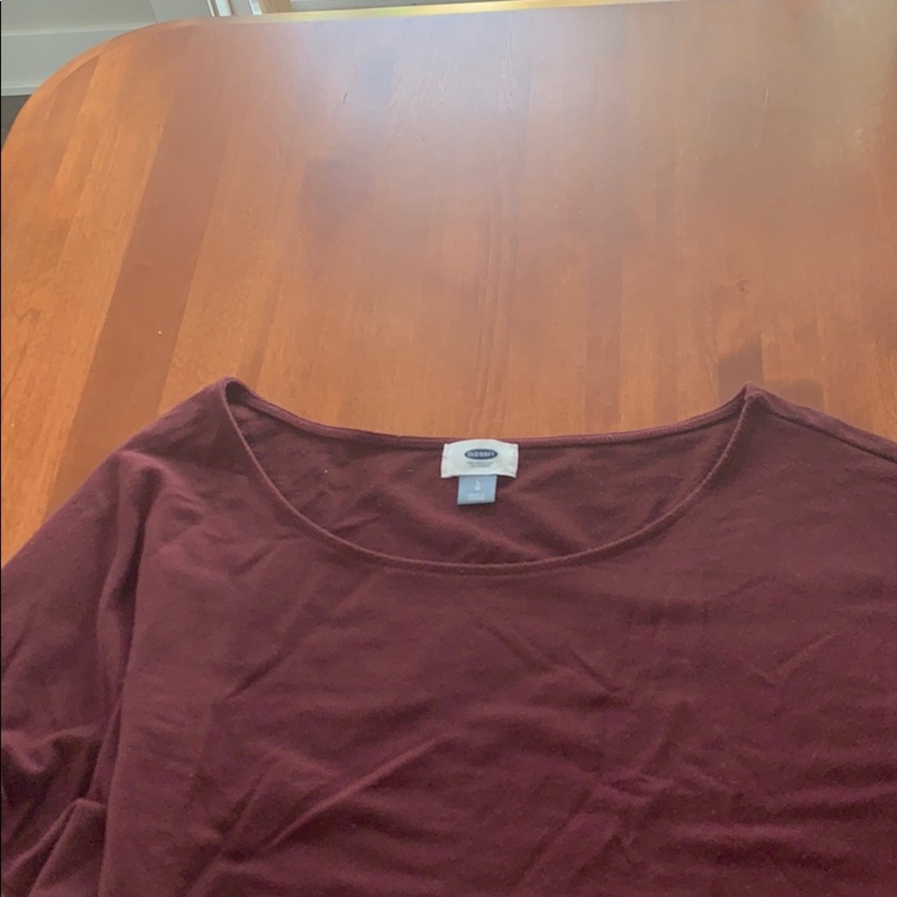Maroon basic long sleeve tee - Picture 4 of 4